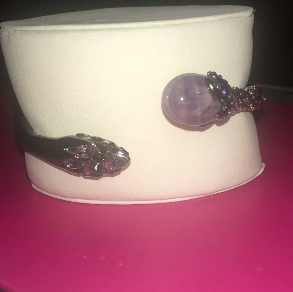 Alexis B. Crystal Encrusted Snake Hinge Bracelet